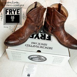 Frye Wyatt Short Leather Brown Booties 9.5 B